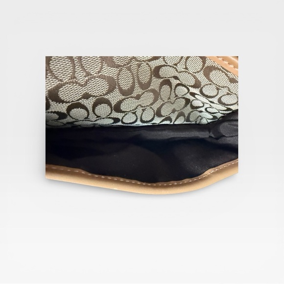 Coach Vintage Signature Jacquard Belt Bag Crossbody Tan Leather Y2K - Picture 9 of 10